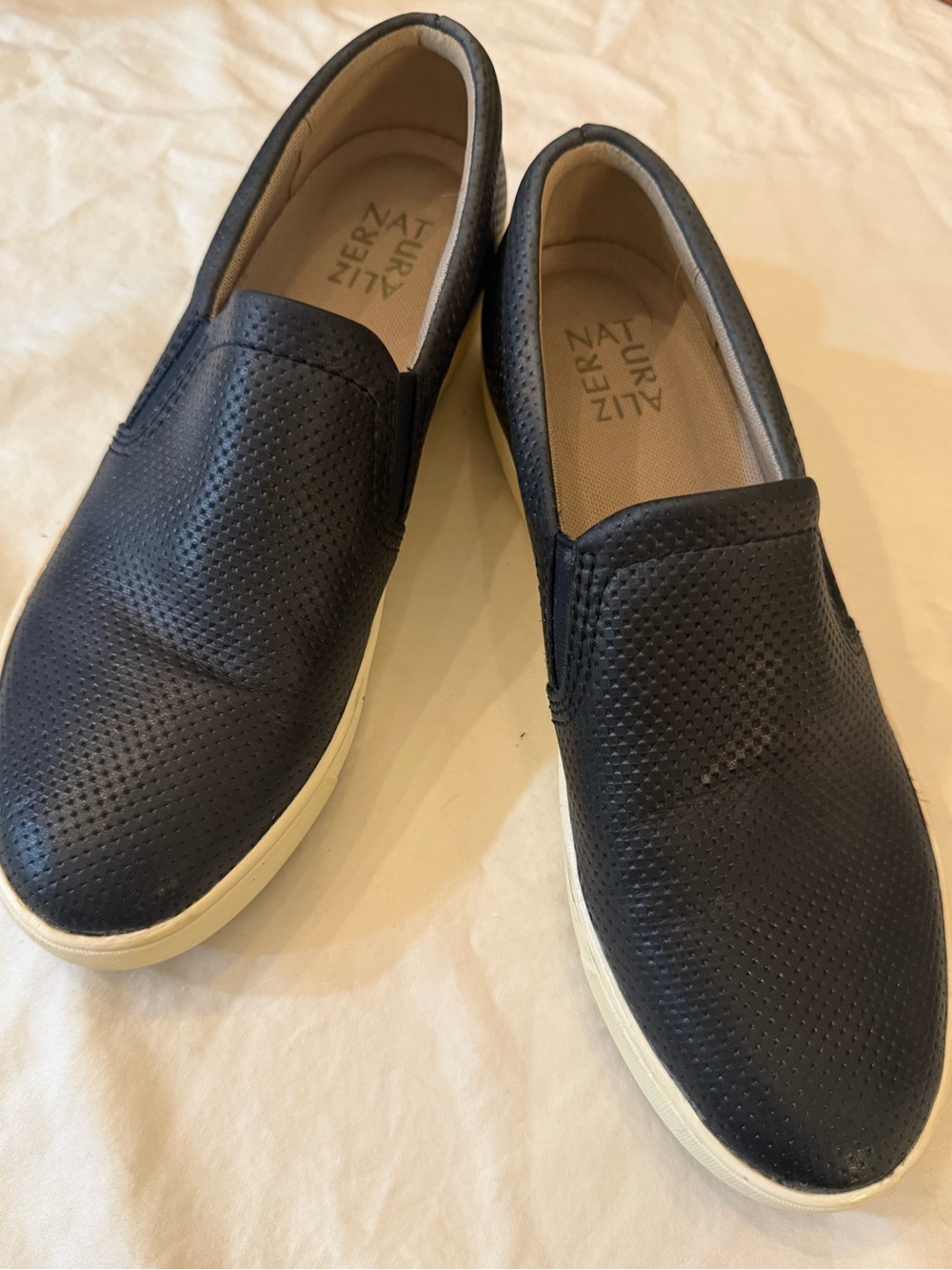 Naturalizer Black Perforated Slip-On Sneakers